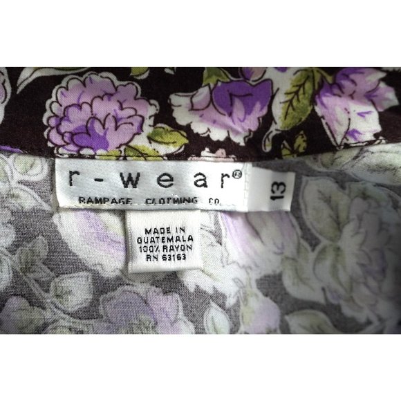 Vintage Rampage R Wear Dress Floral Print Rayon Button-Up Sleeveless Pockets - Picture 10 of 10
